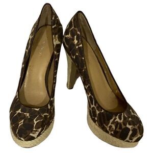 Nine West Leopard Heels Sz 6